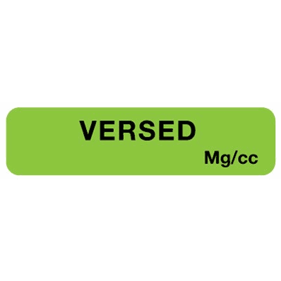 Anesthesia Label, 1-1/4" x 5/16" Fluorescent Green