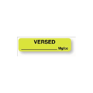 Anesthesia Label, 1-1/4" X 5/16" Fluorescent Green