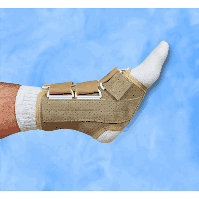 Ankle splint, medium, leather, hook and loop