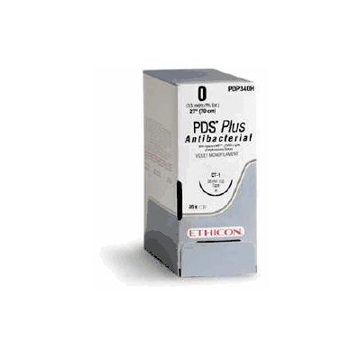 Antibacterial Suture with Needle, Size 5-0, 19 mm PS-2, 3/8 Circle