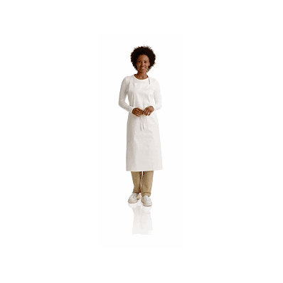 Apron, Bib White No Pockets 33" - Medline