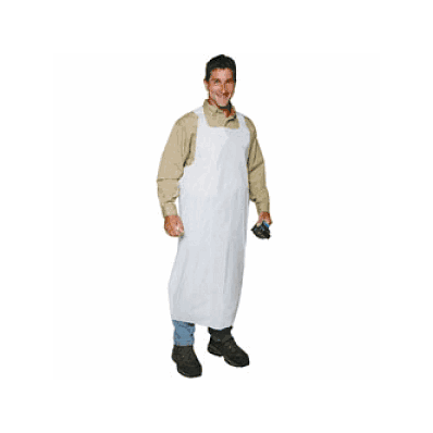 Aprons, Polyethylene, White, Disp, 28"X46" -