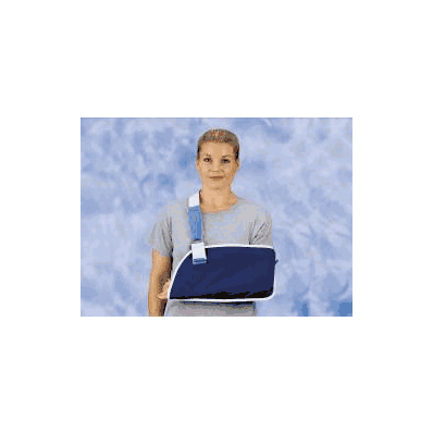 Arm sling, medium, deep pouch with foam, blue