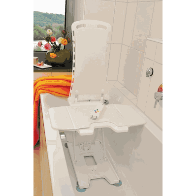Auto Bath Lift, White, 300 Lbs, Lightweight Plastic Frame