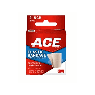Bandage, Ace, Velcro, Elastic, Beige, 2"
