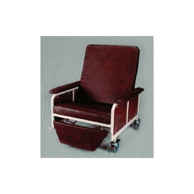 Bariatric Recliner Navy Blue Vinyl 4 Casters