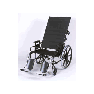 Bariatric Reclining Wheelchair, 24" Seat Width x 22" Depth, Fixed Arm Height Full Length Arm with Swing-Away Elevating Legrest