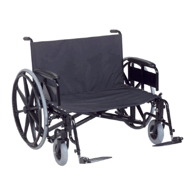 Bariatric Wheelchair, 24" Seat Width x 18" Depth, Fixed Arm Height Desk Length Arm with Swing-Away Elevating Legrest