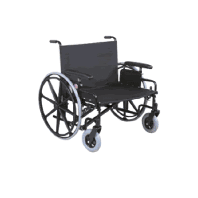 Bariatric Wheelchair, 24" Seat Width x 22" Depth, Fixed Arm Height Desk Length Arm with Swing-Away Elevating Legrest