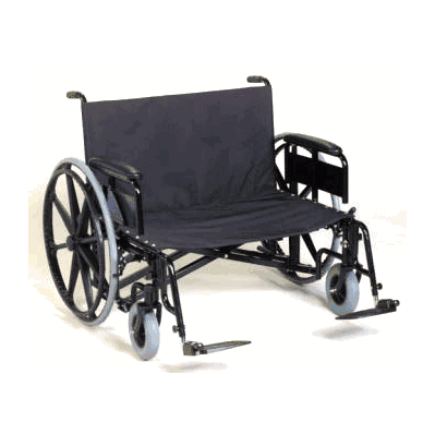 Bariatric Wheelchair, 24" Seat Width x 22" Depth, Fixed Arm Height Full Length Arm with Swing-Away Footrest