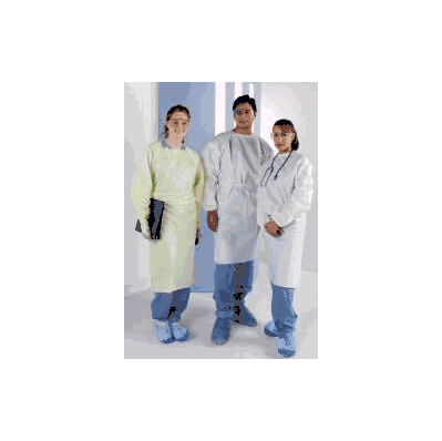 Barrier Gown Large Polyethylene Yellow Adult