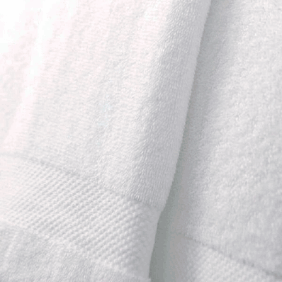 Bath Towel, 27" x 54", color White, Dobby Border