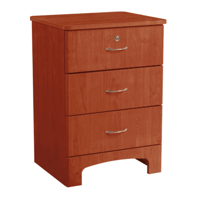 Bedside Cabinet, color OSLO Cherry, 3 Drawer Bedside, 21"W x 18.00"D x 29.5"H