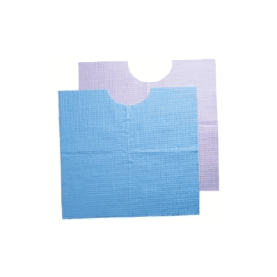 Bib, Patient Contrd Neck 3ply Poly 18x22 Blu