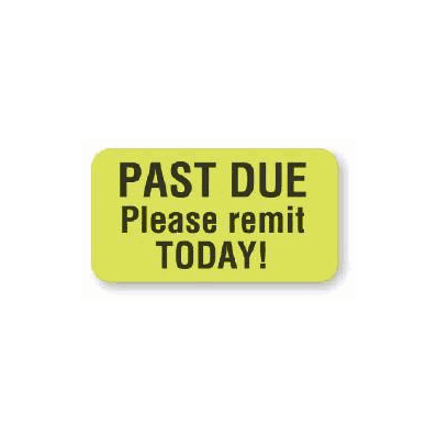 Billing Label Past Due Please Remit Today Flu