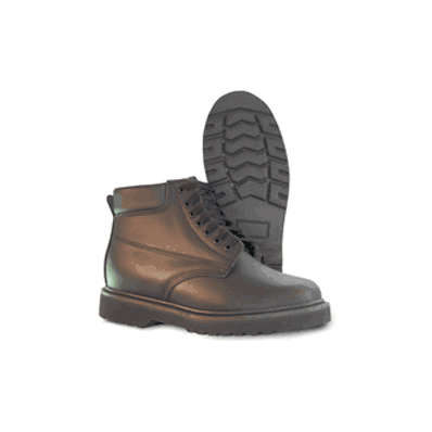 Black 6" Plain Toe Padded Collar Soft Sole