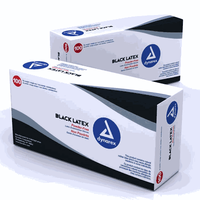 Black Latex Exam Glove Powder Free - 10/100/C