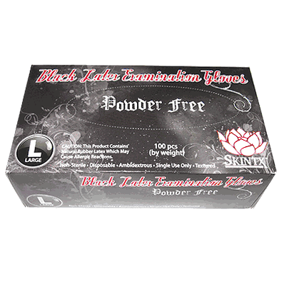 Black Latex Gloves size: LARGE