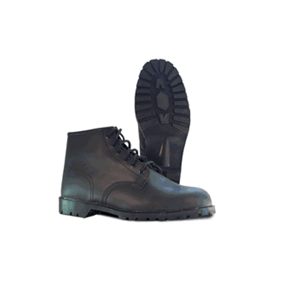 Black Leather 6" Steel Safety Toe Boot (One W