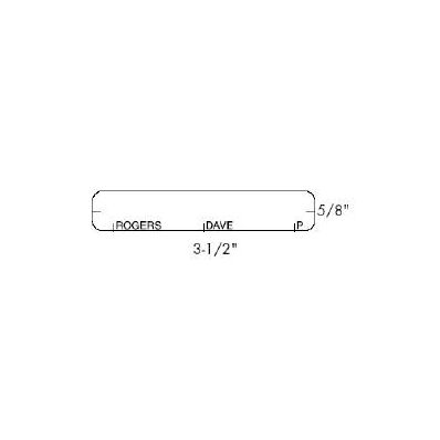 Blank Label No Legend White 5/8 X 3-1/2 Inch