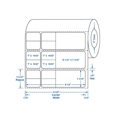 Blank Labels/Tapes, 4 1/8" X 1.3/16", 1m/Roll