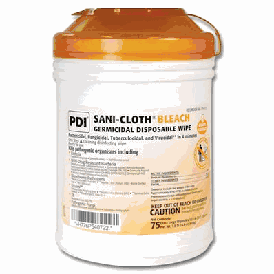 Bleach Surface Disinfectant Cleaner Wipe 7.5 x 15
