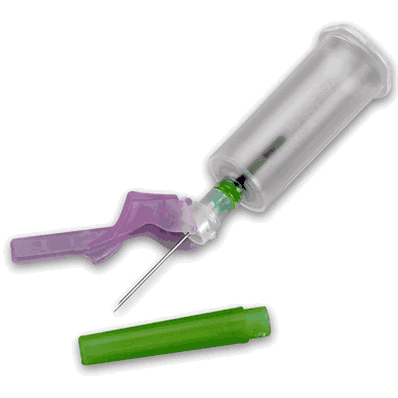 Blood collection needle with luer adapter