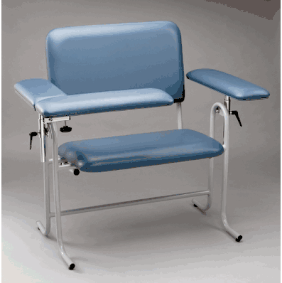 Blood Drawing Chair, Color: Blue, Extra Wide
