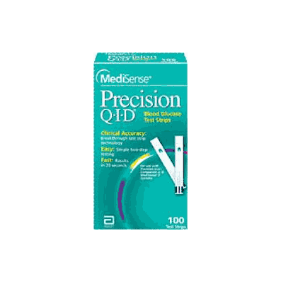 Blood Glucose Test Strips Precision Qid 100 T