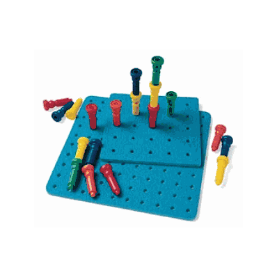 Board, Peg, Big Little, 8" 25 Holes, Rubber