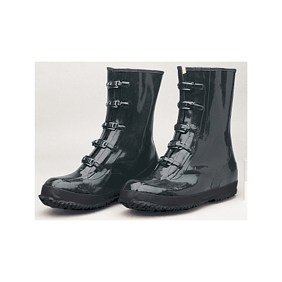 Boots, 5 Buckle, Black, Over The Shoe, Sz 9 -
