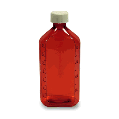 Bottle, Rx Grad W/Cap Amber Oval 16oz (25/C