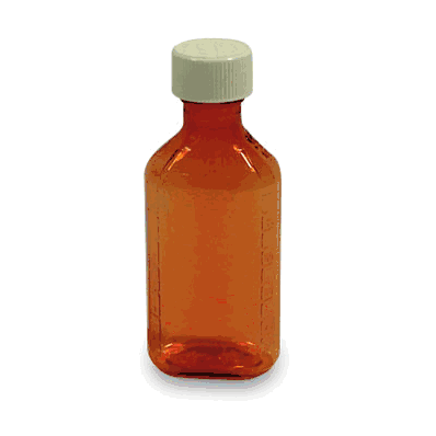 Bottle, Rx Grad W/Cap Amber Oval 4oz (100/C