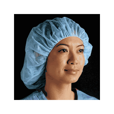 Cap, Bouffant, Spunbond, Blu, 24", Nonsterile