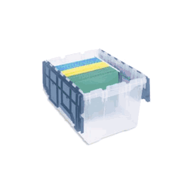 Box, Hanging File W/Clr Btm/Blu Flip Top 12gl