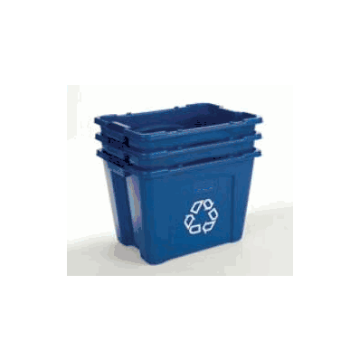 Box, Recyl W/Pcr 14gl Blu (6/Cs) - - Lagasse