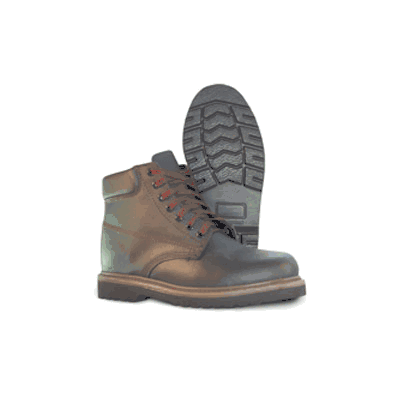 Brown 6" Plain Toe Padded Collar Soft Sole