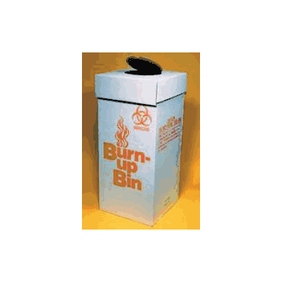 Burn-Up Bin Biohazard Waste Box 8 x 8 x 10