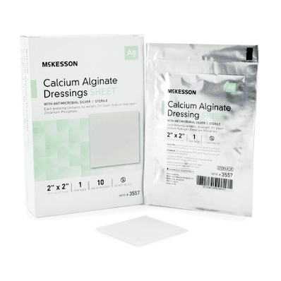 Calcium Alginate Dressing with Silver, 2" x 2"