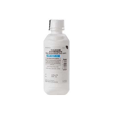 Calcium Carbonate Supplement, 5 mL Liquid, Bubble Gum