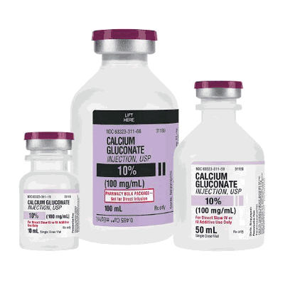 Calcium Gluconate 100 mL 10% 100 mg/mL Pharmacy Bulk Vial