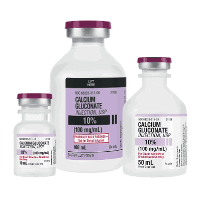Calcium Gluconate 50 mL 10% 100 mg/mL Single Dose Vial