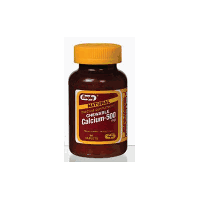 Calcium with Vitamin D Supplement, 60 per Bottle Chewable