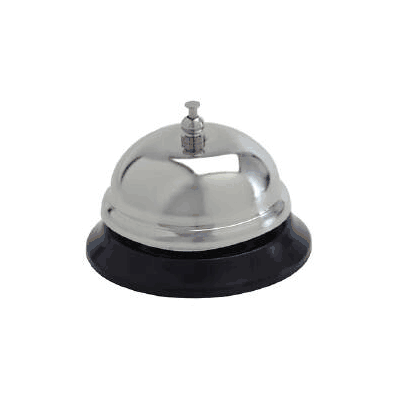 Call Bell Push Button Polished Steel / Black