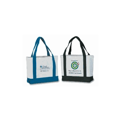 Canvas Bag White / Teal Trim - Bag, Canvas Wh
