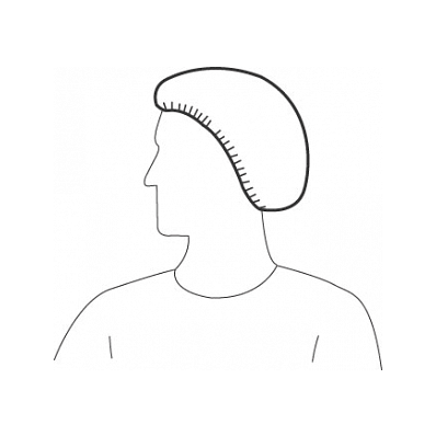 Caps, Boufant, White, Poly, 21" - Medline