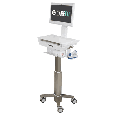 CareFit Slim LCD Cart, 1 Drawer (1 x 1) (white, warm grey)
