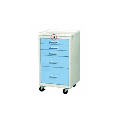 Cart 5 Drawers Red - Cart, 5drwr W/Key Sld Re