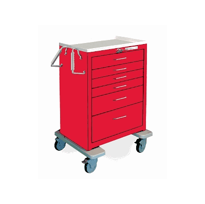 Cart, 6drw, 1-4, 3-3, 1-6, 1-9, Red / Red Drw