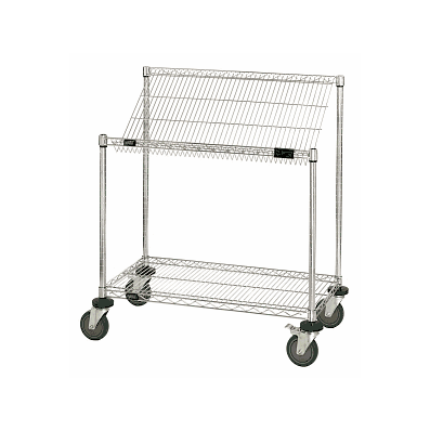 Cart, Workstation, Wire, 1slt/1flt, 24x36x39